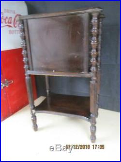 Antique Mahogany Tobacco Humidor Copper Lined Pipe Cigar Stand / Cabinet Solid