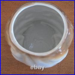 Antique Majolica Owl Figural Tobacco Jar Humidor Germany 7 Art Nouveau