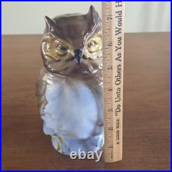 Antique Majolica Owl Figural Tobacco Jar Humidor Germany 7 Art Nouveau