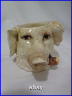 Antique Majolica Pig with Pipe Figural Tobacco Jar Humidor Antique Majolica Pig with Pipe Figural Tobacco Jar Humidor