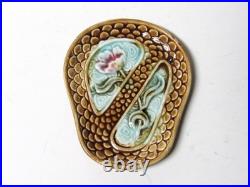 Antique Majolica Smoking Set with Tobacco Jar/Humidor 4 Pieces