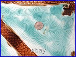 Antique Majolica Smoking Set with Tobacco Jar/Humidor 4 Pieces