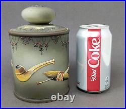 Antique NORITAKE Smoking Theme Humidor Tobacco Jar, Morimura Bros Nippon Mark