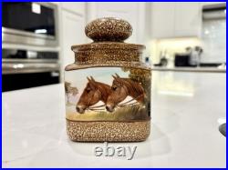 Antique Nippon Horse Humidor Jar Morimura Old Noritake