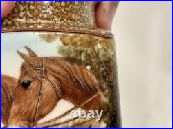 Antique Nippon Horse Humidor Jar Morimura Old Noritake