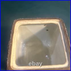 Antique Nippon Horse Portrait Humidor Jar Hand Painted Moriage Beaded Lid Read