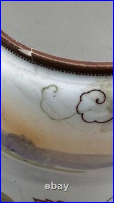 Antique Nippon Scenic Man Portrait Humidor Jar Hand Painted Stunning Quality