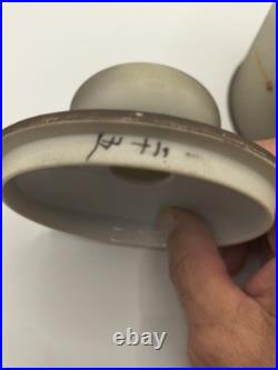 Antique Nippon Tobacco Humidor Jar Raised Relief Pipe Moriage Lid Morimura