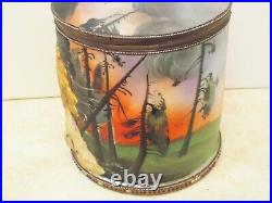 Antique Nippon Tobacco Jar Humidor Moriage 3d Horse Moriage Beaded Hand Painted