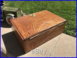 Antique Oak Humidor Lincoln Nebraska Storys Cigar Store Vintage Smoking Box
