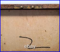 Antique Oak Tin Lined Cigar Tobacco Humidor Stamped AL On Hardware 11