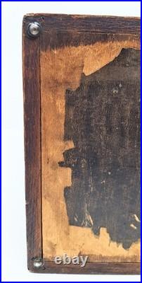 Antique Oak Tin Lined Cigar Tobacco Humidor Stamped AL On Hardware 11