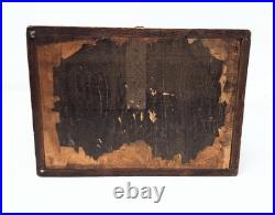 Antique Oak Tin Lined Cigar Tobacco Humidor Stamped AL On Hardware 11