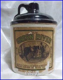 Antique Old Green River Tobacco Co. Jar Kentucky Tobacco Advertisement Jug