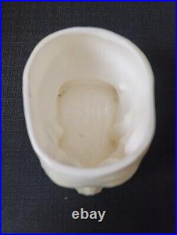 Antique Pair Austrian Porcelain Skull Tobacco Jar Humidor