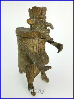 Antique Paper Mache Tree Man Humidor ca1890