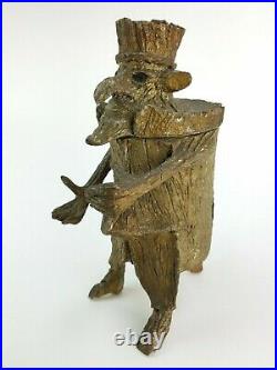 Antique Paper Mache Tree Man Humidor ca1890