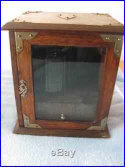 Antique Pipe / Humidor Cabinet Locking Tobacciana Vintage Glass with Drawer