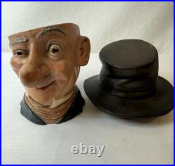 Antique Pipe Tobacco Jar, Terra-Cotta Figural Head