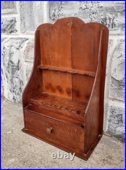 Antique Primitive Carved Walnut 5 Pipe Holder Stand Tobacco Cabinet Humidor Antique Primitive Carved Walnut 5 Pipe Holder Stand Tobacco Cabinet Humidor
