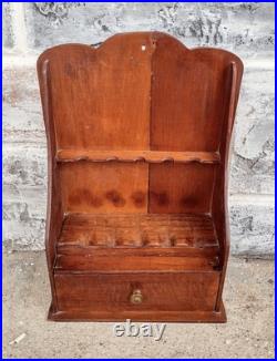 Antique Primitive Carved Walnut 5 Pipe Holder Stand Tobacco Cabinet Humidor Antique Primitive Carved Walnut 5 Pipe Holder Stand Tobacco Cabinet Humidor