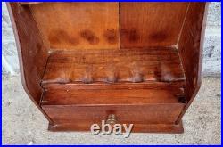 Antique Primitive Carved Walnut 5 Pipe Holder Stand Tobacco Cabinet Humidor Antique Primitive Carved Walnut 5 Pipe Holder Stand Tobacco Cabinet Humidor