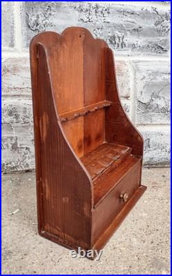 Antique Primitive Carved Walnut 5 Pipe Holder Stand Tobacco Cabinet Humidor Antique Primitive Carved Walnut 5 Pipe Holder Stand Tobacco Cabinet Humidor