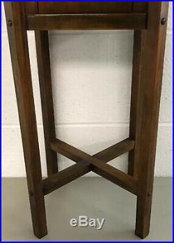 Antique Primitive Cigar Tobacco Humidor Smoking Stand Table with Handle