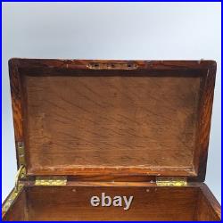 Antique Quarter Sawn Solid Tiger Oak Wood Chest Box with Brass Hardware