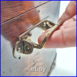 Antique Quarter Sawn Solid Tiger Oak Wood Chest Box with Brass Hardware