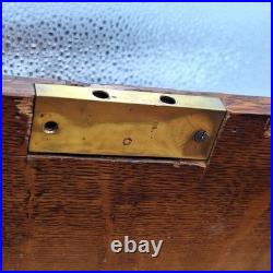 Antique Quarter Sawn Solid Tiger Oak Wood Chest Box with Brass Hardware