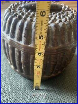 Antique Redware Humidor-Bunch Of Cigars