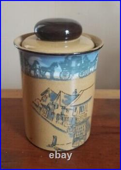 Antique Royal Doulton Pottery Tobacco Humidor Jar Charles Noke Seriesware 1910s