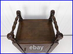 Antique Smoker Humidor Cigar Tobacco Copper Lined Cabinet Stand Table