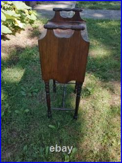 Antique Smoking Stand Cigar Humidor Copper Lined Original Finish, Repairs
