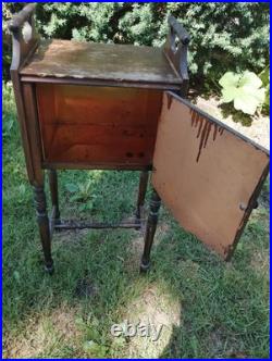 Antique Smoking Stand Cigar Humidor Copper Lined Original Finish, Repairs