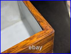 Antique Solid Oak Humidor with Brass Corners 19th Century No Key, Has Lock