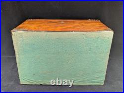 Antique Solid Oak Humidor with Brass Corners 19th Century No Key, Has Lock