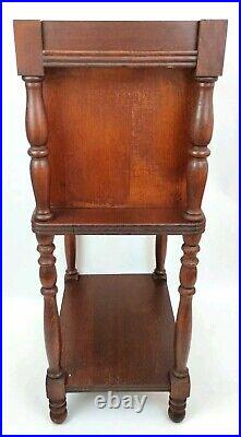 Antique Solid Wood Smokers Cabinet Chest Humidor Bedside Table Carved Accents