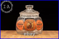 Antique Stag Tobacco Humidor Jar