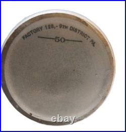 Antique Stoneware Cigar Humidor Barrel Jar Factory 128 9th District PA. No Lid