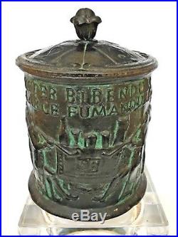 Antique Sweden Iron Humidor Tobacco Jar