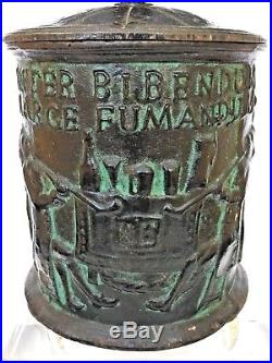 Antique Sweden Iron Humidor Tobacco Jar
