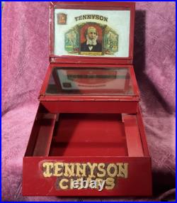 Antique Tennyson cigars humitor display hobiest restore