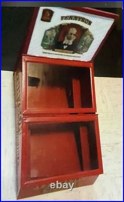 Antique Tennyson cigars humitor display hobiest restore