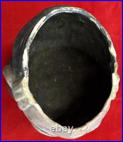 Antique Terra Cotta Pipe Humidor Tobacco Jar, Asian Figural Head