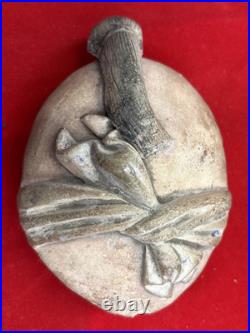 Antique Terra Cotta Pipe Humidor Tobacco Jar, Asian Figural Head