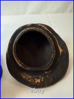 Antique Terra Cotta Pipe Tobacco Jar, Figural Head