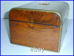 Antique Tiffany & Co New York Burlwood Cigar Humidor with Silver Plate Lining