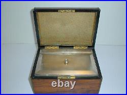 Antique Tiffany & Co New York Burlwood Cigar Humidor with Silver Plate Lining